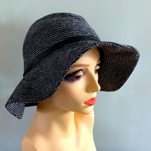 Vince Camuto Floppy Grey Black Wool Hat